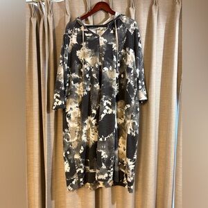 Lori Goldstein Logo Lounge hooded sweatshirt dress with pockets